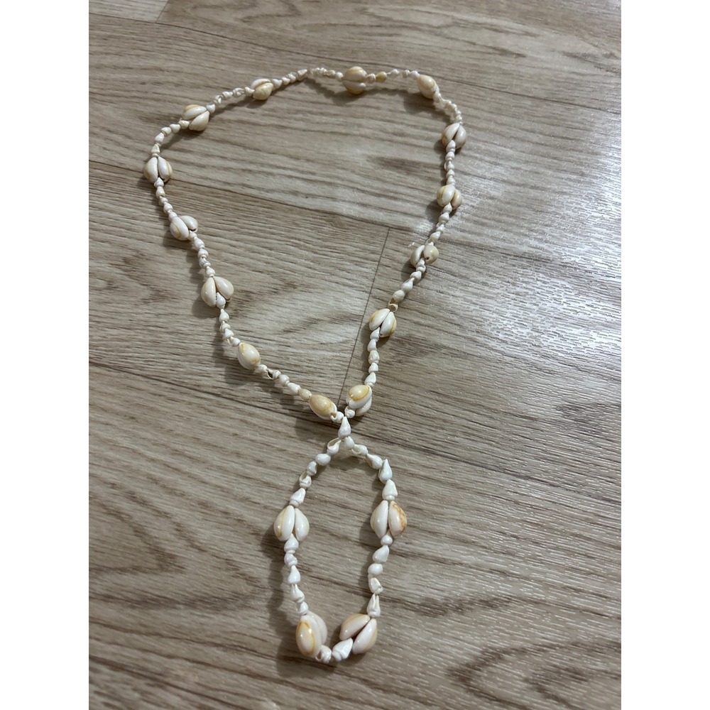 Cowrie Shell Beaded‎ Necklace Cream Beach